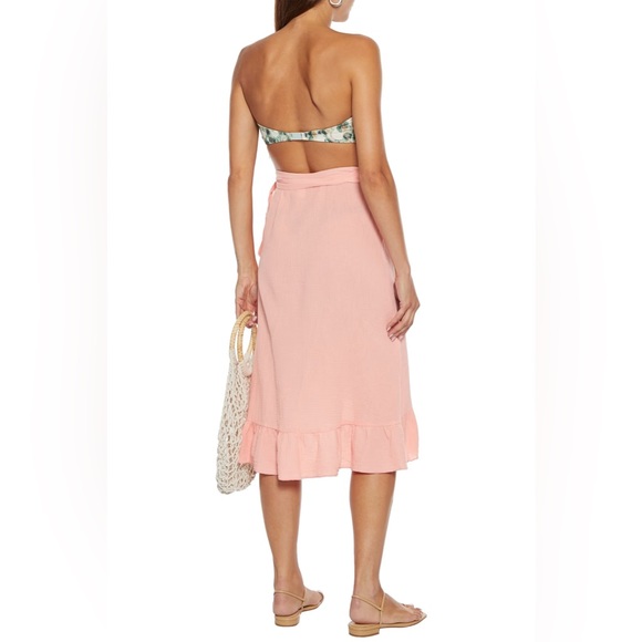 EBERJEY Nomad Roxanna ruffled cotton gauze wrap skirt swim coverup size S/M - Picture 3 of 5